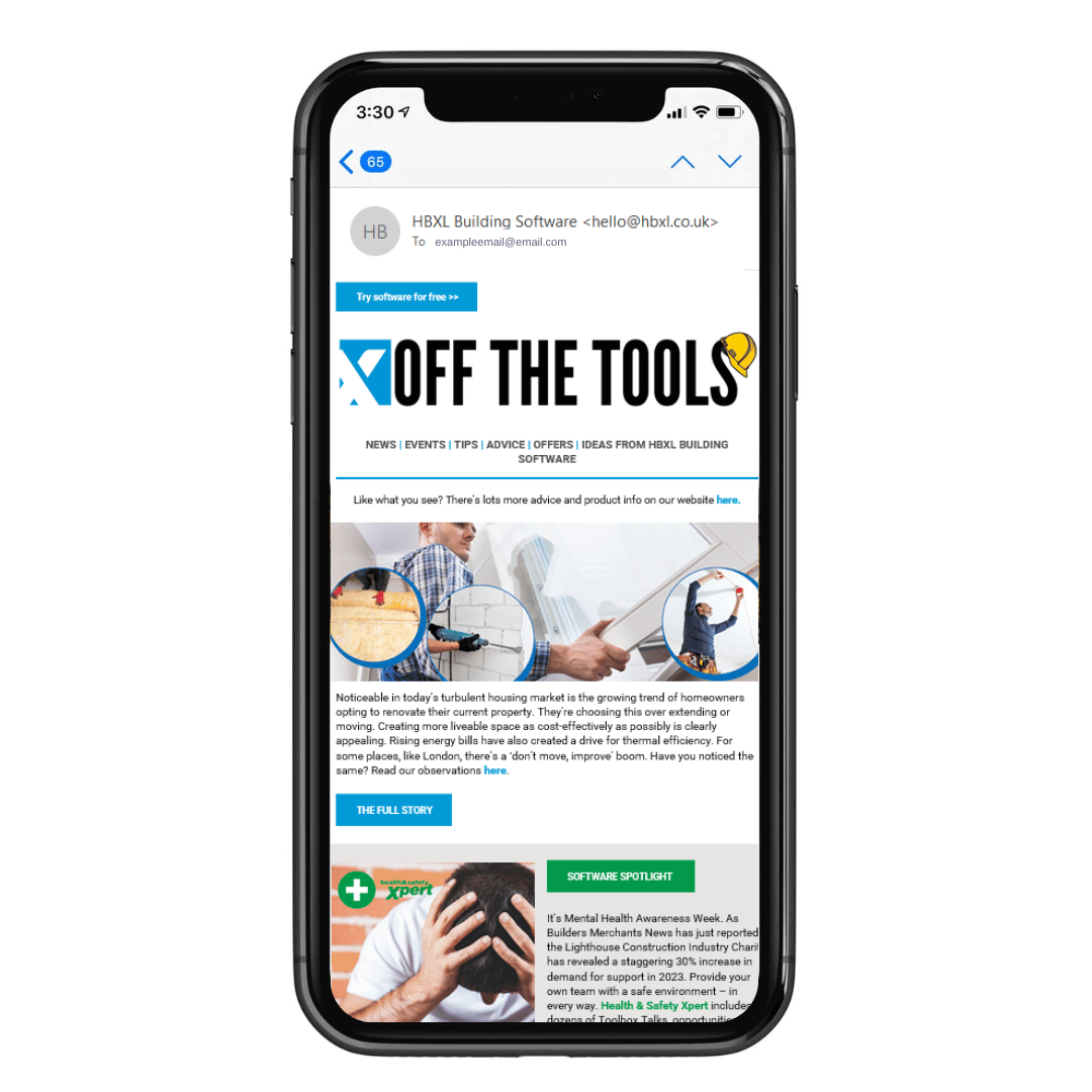 Off The Tools Email on mobile devices