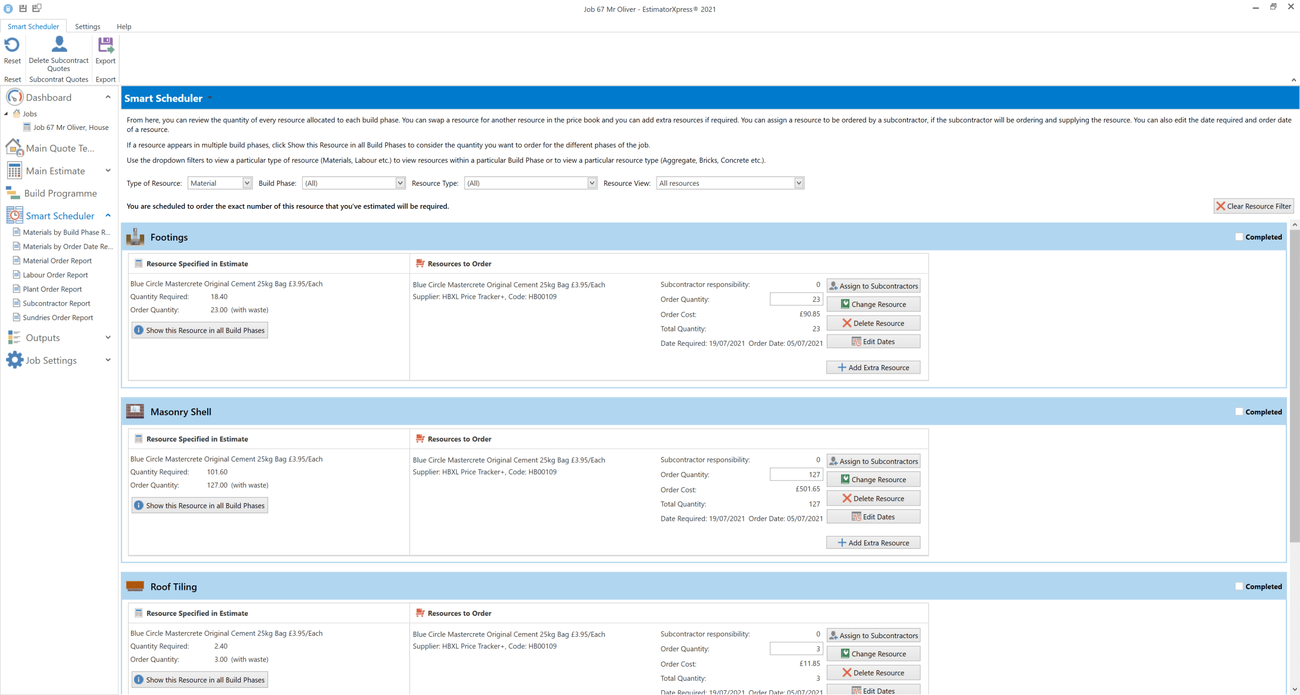 Smart Scheduler screen